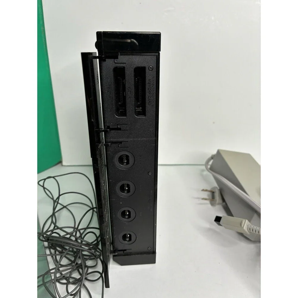Nintendo Wii Console Bundle Black w/ Cords & 4 Games Tested RVL-001 / Gamecube
